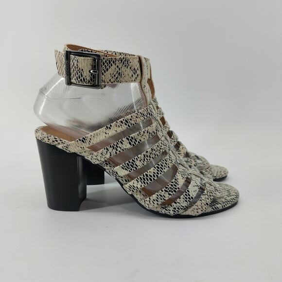 Vionic Sami Heeled Sandals White Snakeskin Womens Size 7 - Picture 7 of 14